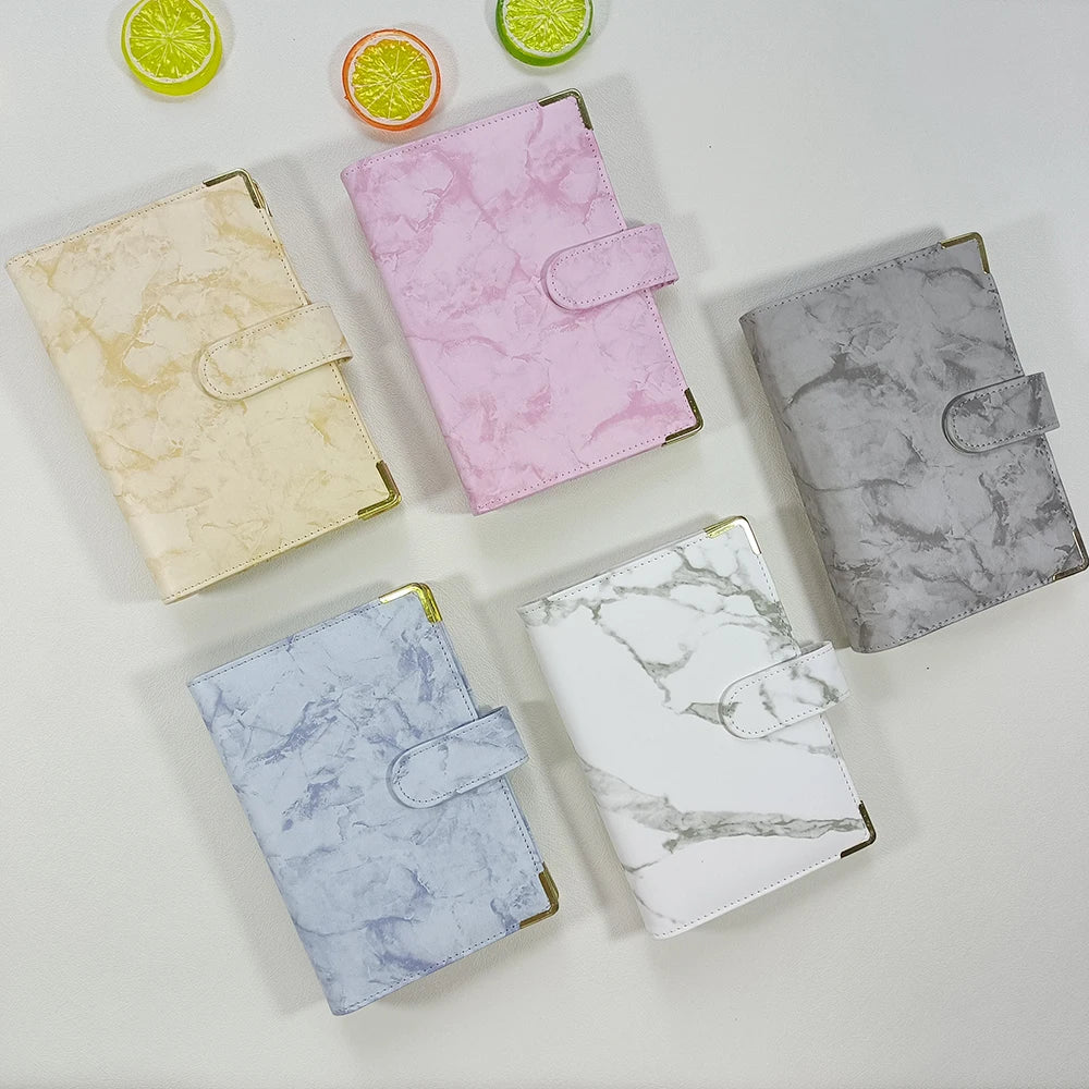 Wholesale Custom A5/A6 Marble PU Leather Notebook Money Budget Planner Binder Marble Journal Notebooks with Corner Guards