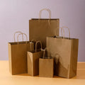 Wholesale Recyclable Kraft Brown Paper Bag with Rope Handle Your Own logo Flat Handle Kraft Paper Bag
