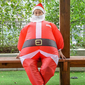 Inflatable Christmas Santa Claus Costume Unisex Adult Blow up Xmas Inflatable Costume Funny Festive Suit
