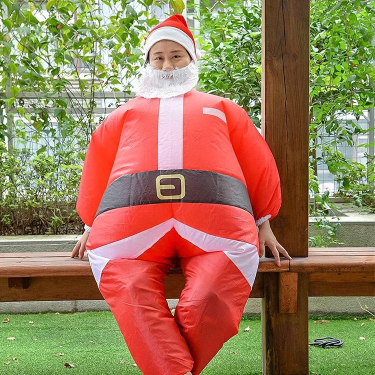 Inflatable Christmas Santa Claus Costume Unisex Adult Blow up Xmas Inflatable Costume Funny Festive Suit