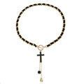 Fashion Jewelry Necklace Cross Shaped Black Pendant Necklace Women's Collarbone Necklace