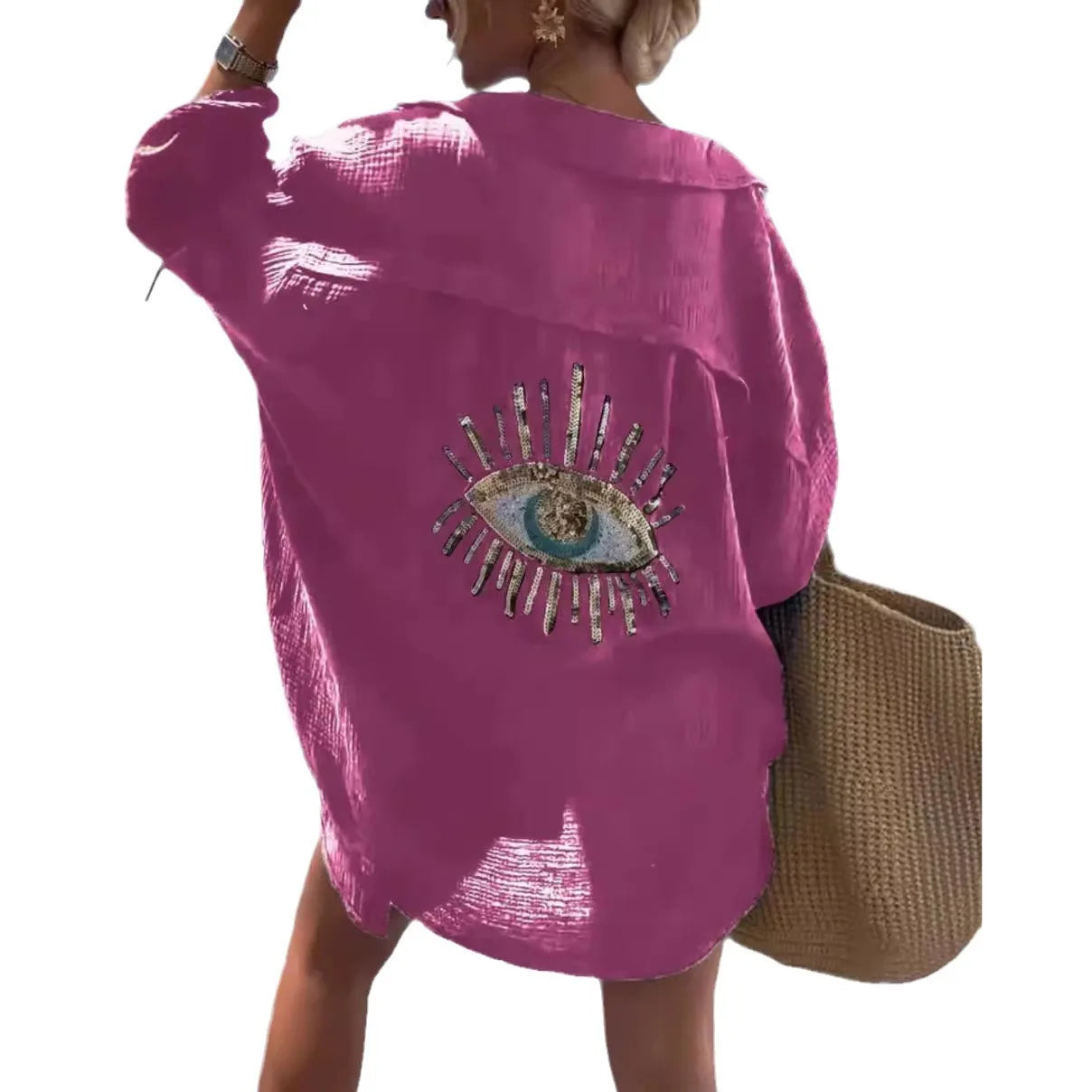 2024 Designer  Elegant Printed Casual Jacket Top Luxury Sunscreen Clothing Chiffon Blouses for Women