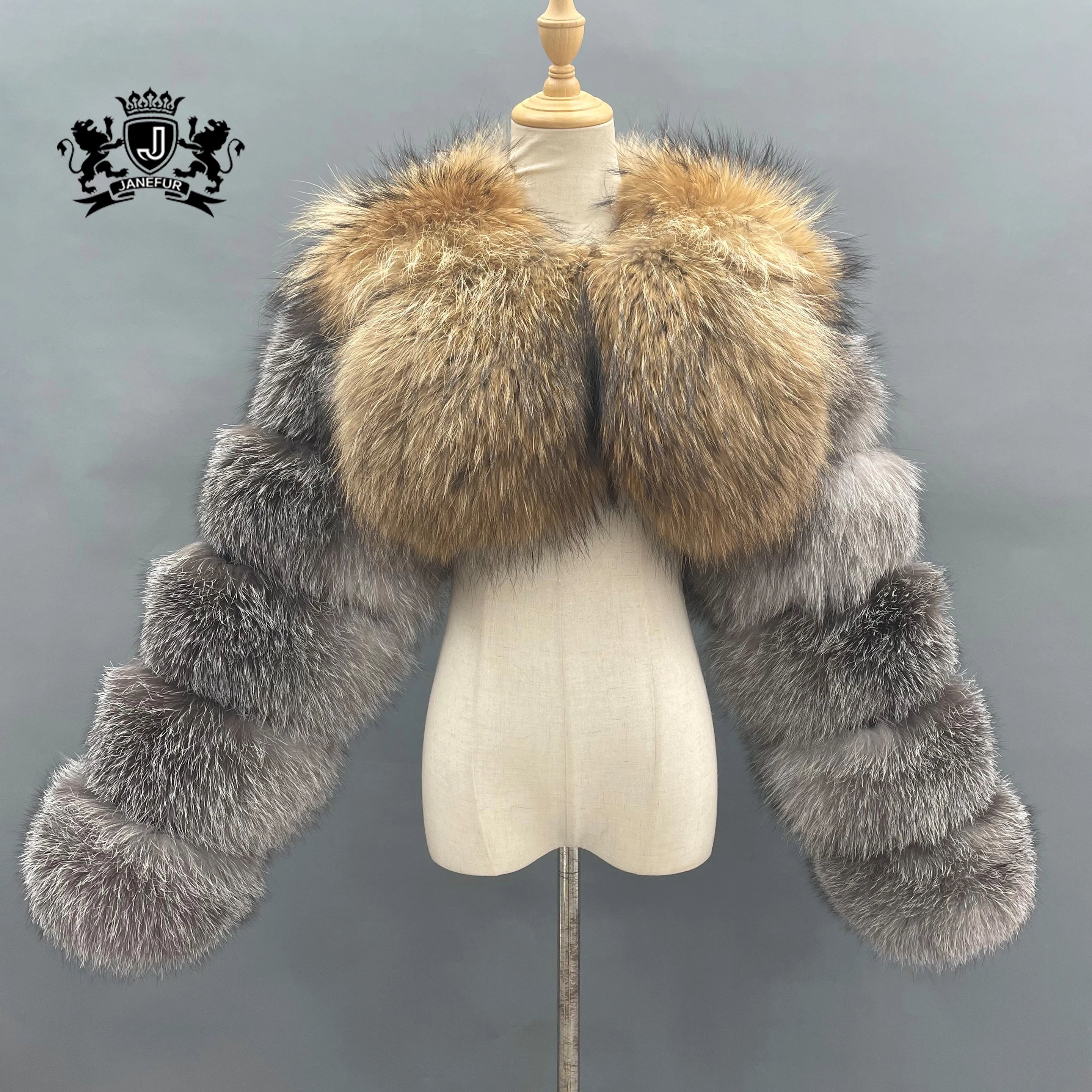 Factory Fashion Warm Summer Vocation Party Fox Fur Sleeve Jacket Luxury Fluffy Full Pelt Women Clothing Real Fox Fur Sleeve