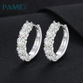 Fashion Fine Jewelry White Gold Plated 925 Sterling Silver VVS Moissanite Diamond Cuff Hoop Earrings Huggie Stud for Men Women