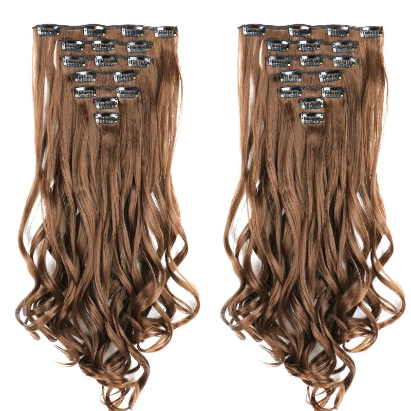 FX-HA12 7-Piece Set of Long Curly French Curl Hair Clip High-Temperature Silk Stick Pre-Bonded Type Wholesale for Girls