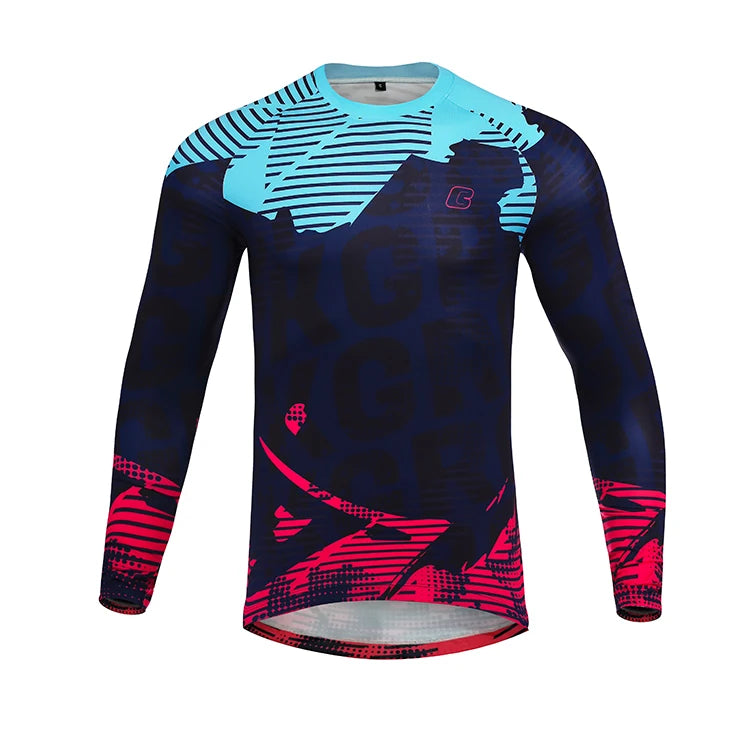 Men's Cycling Jersey T Shirt Long Sleeve Mountain Bike Motorcycle Outdoor Bicycle Clothes Customized Downhill Shirt