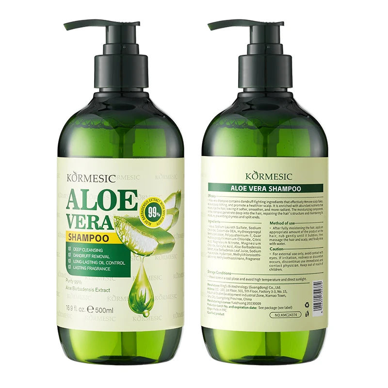 KORMESIC Natural Plant Hair Care Products Hair Products Natural Smooth Anti-dandruff Aloe Vera Shampoo for Men and Womens