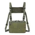Universal Front Pack Pouch Vest Zipper Closure Fashionable Nylon Lined Chest Bag Hands-Free for Outdoor Activities Tactical Use