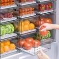Oversized Clear Plastic Storage Drawer Stackable Fruit Deli Freezer Kitchen Storage Ventilation System Deep Draw-out