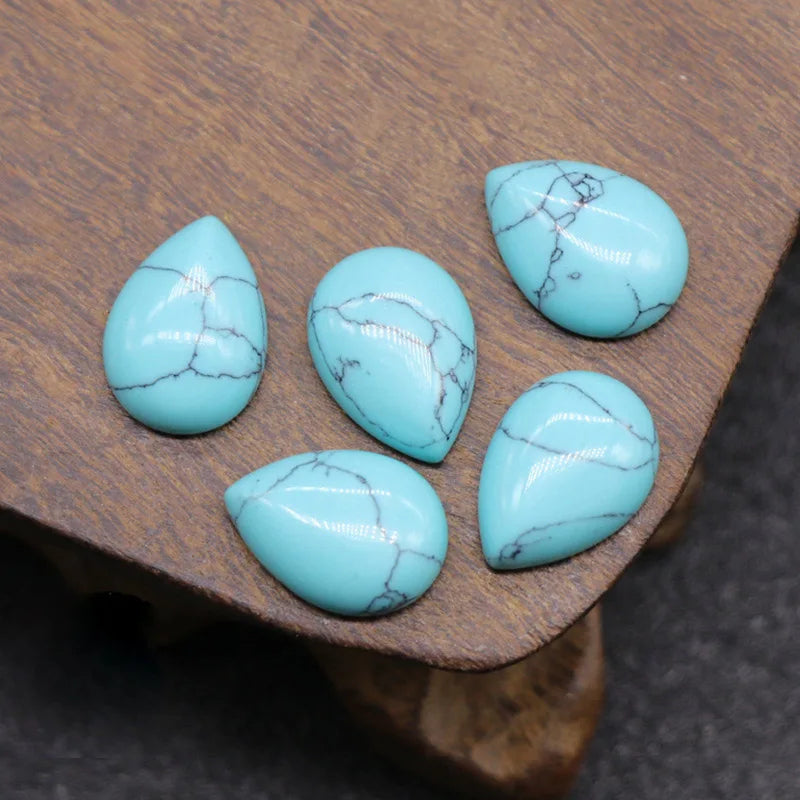 HZ Crystals Blue Turquoise Cabochon drop shape 10*14mm Loose Gemstone crystal jewelry