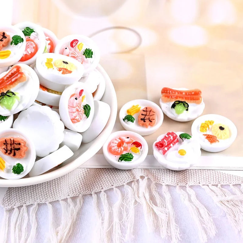 Resin Breakfast Food Flat Back Resin Charms Cabochon for Slime Filler Kid DIY Mobile Phone Hairclip Keychain Decoration Craft