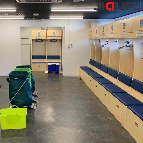 Customized Style Football Club Sports Storage Locker Wooden Hockey Lockers for Varsity Team Gear Organization