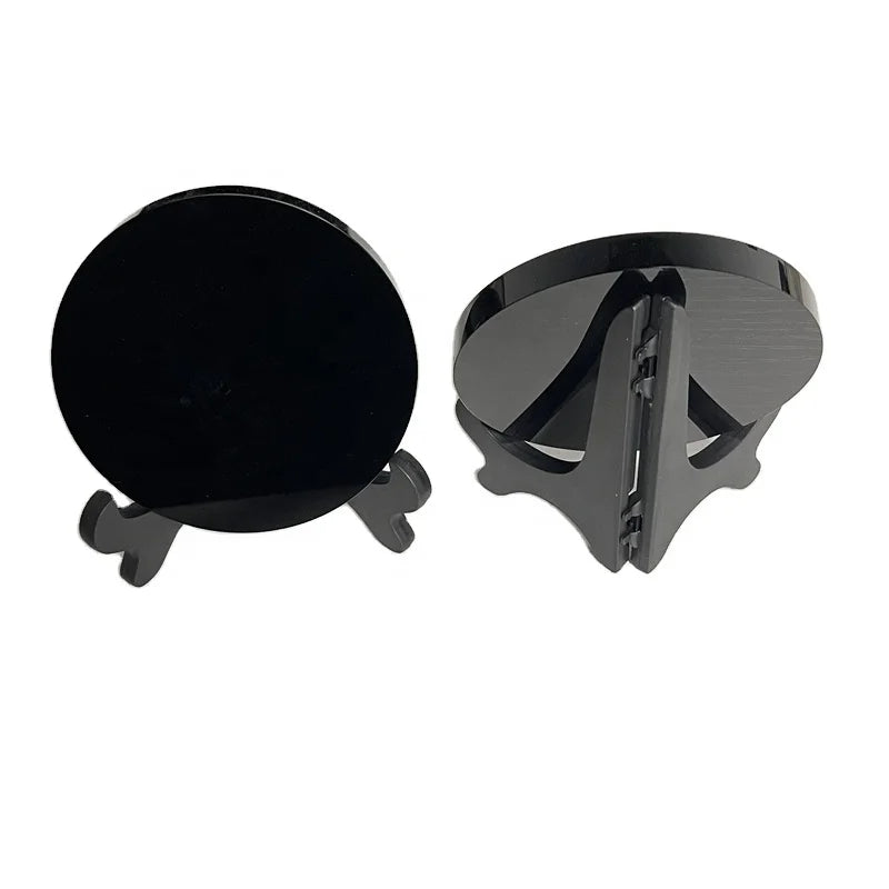 Wholesale Natural Black Obsidian Crystal Mirror Fengshui Plate for Decoration Gift