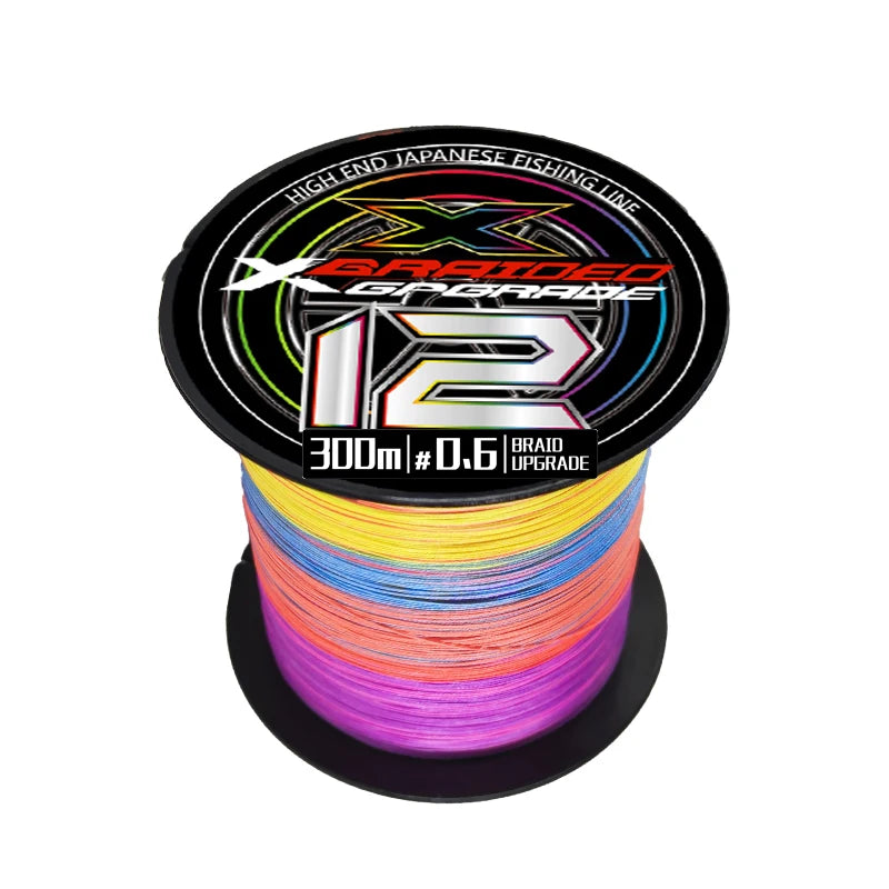 12x Strands Colored Braided Wire Fishing PE Line Multicolored 300m/500m Fish Lines 8 Strand Braided Multifilamento for Streaming