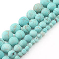 Fashion 4/6/8/10mm Natural Semi Gemstone Beads Dull Polish Matte Blue Turquoises Beads for Necklace Earring Jewelry Making MegaBDM
