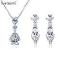 LUOTEEMI New Arrival Zircon Fashion Earring Woman Necklace Lady Designer Earing Wholesale Aaa Cubic Jewelry Set
