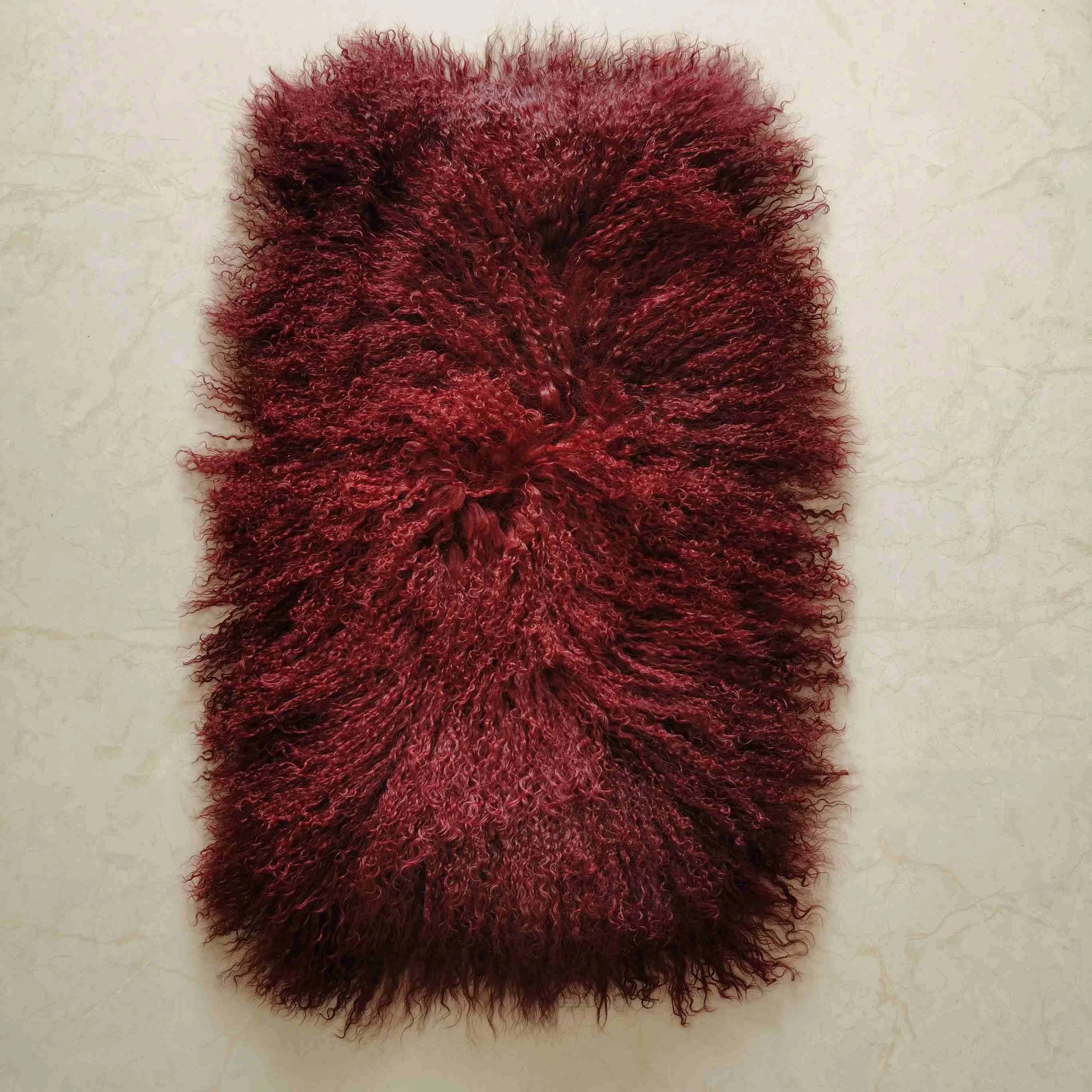Modern Real Mongolian Sheepskin Fur Carpet Curly Lamb Fur Throw for Newborn Baby Photography Props Use at Home