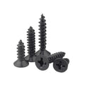 Custom M1-M8 Thread Size Steel Self-Tapping Screws Black Cross Recessed Flat Countersunk Head Pointed Tail for Wood