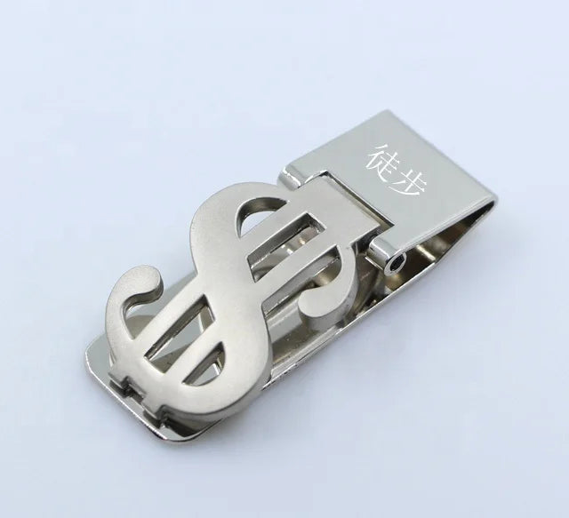 Dollar Sign Shape $ Stainless Steel Hinge Money Clip
