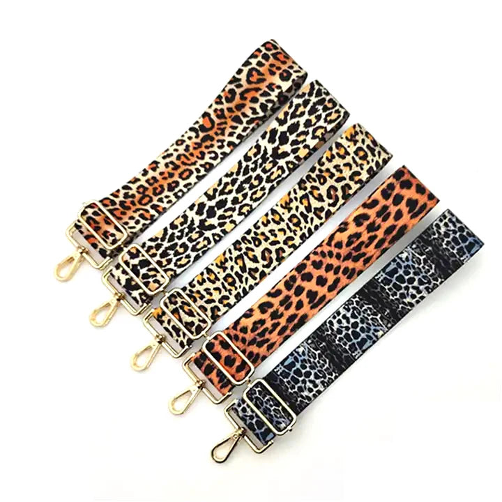 Meetee B-J2015 New Colorful Leopard Print Webbing Bag Accessories Crossbody Wide Shoulder Strap
