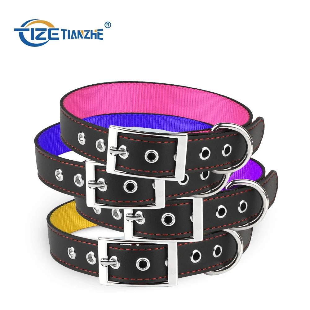 Tize Tize Top Seller New Design 8 Colors Breathable Durable Pet Collar MicroFiber Leather Dog Collar