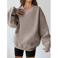 Women's Loose V-Neck Pullover Hoodie Long-Sleeved Sweatshirt Breathable Sweater for Spring Custom Logo