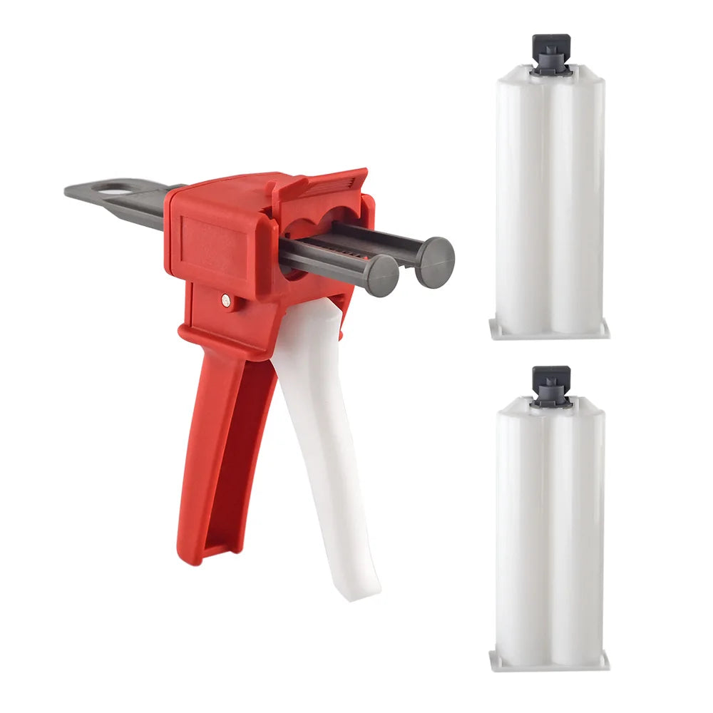 50ml AB Glue Gun 1Set and 2pcs 1:1 AB Cones