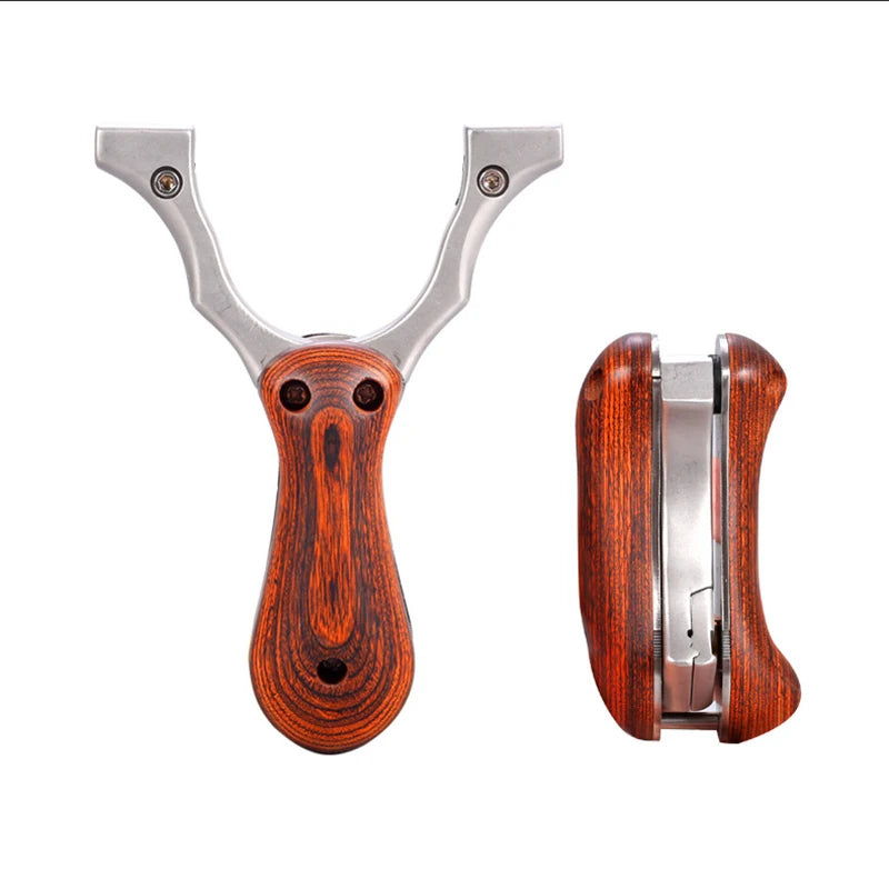 Piaoyu Portable Stainless Steel Slingshot with Flat Rubber Band Sight New Folding Outdoor Shooting Design