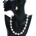 Pure 925 Silver Natural Baroque Pearl Necklace 3A 12-13mm 16Inches White Freshwater Pearl Necklace Jewelry