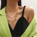 HOVANCI3 2021 New Arrival  Fashion Necklace Jewelry Charm Gold Layered Star Chain Choker for Women Accessories