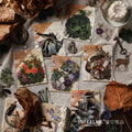 40Pcs PET Retro Animal Plant Transparent Stickers for Scrapbook Notebook DIY Decor Hand Account Sticker