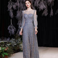 Dinner Party Women Long Sleeve Elegant Ball Gowns Evening Prom Dresses