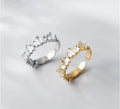 New Unique Design S925 Sterling Silver 18K Gold Plating Zircon Resizable Rings for Women J7268