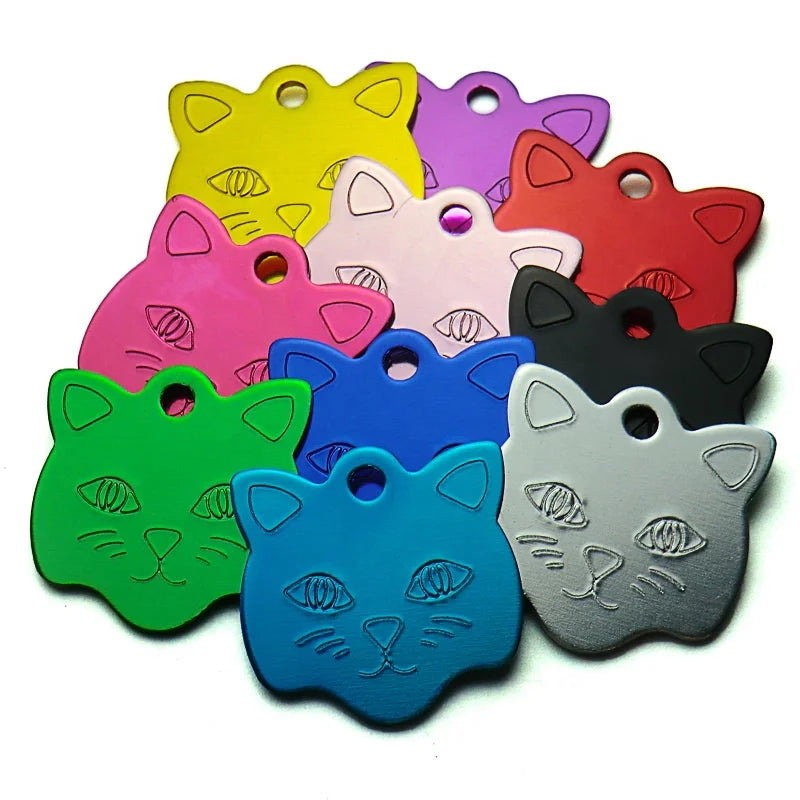 Wholesale Metal Tag Cat Head Shape Dog and Cat Pendant Pet Accessories Pet Tags