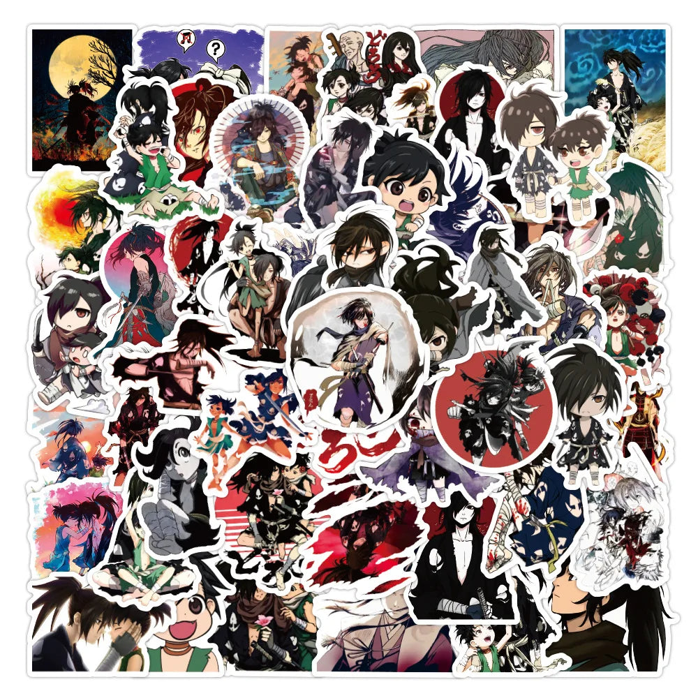 50PCS Dororo sticker cartoon for bottles Laptop Phone Motorcycle Computer Guitar Skateboard
