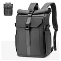 Stylish Large Outdoor Roll Top Travel Bag for Men Customized Logo Multifunctional Waterproof Laptop Backpack Mainly Made Oxford
