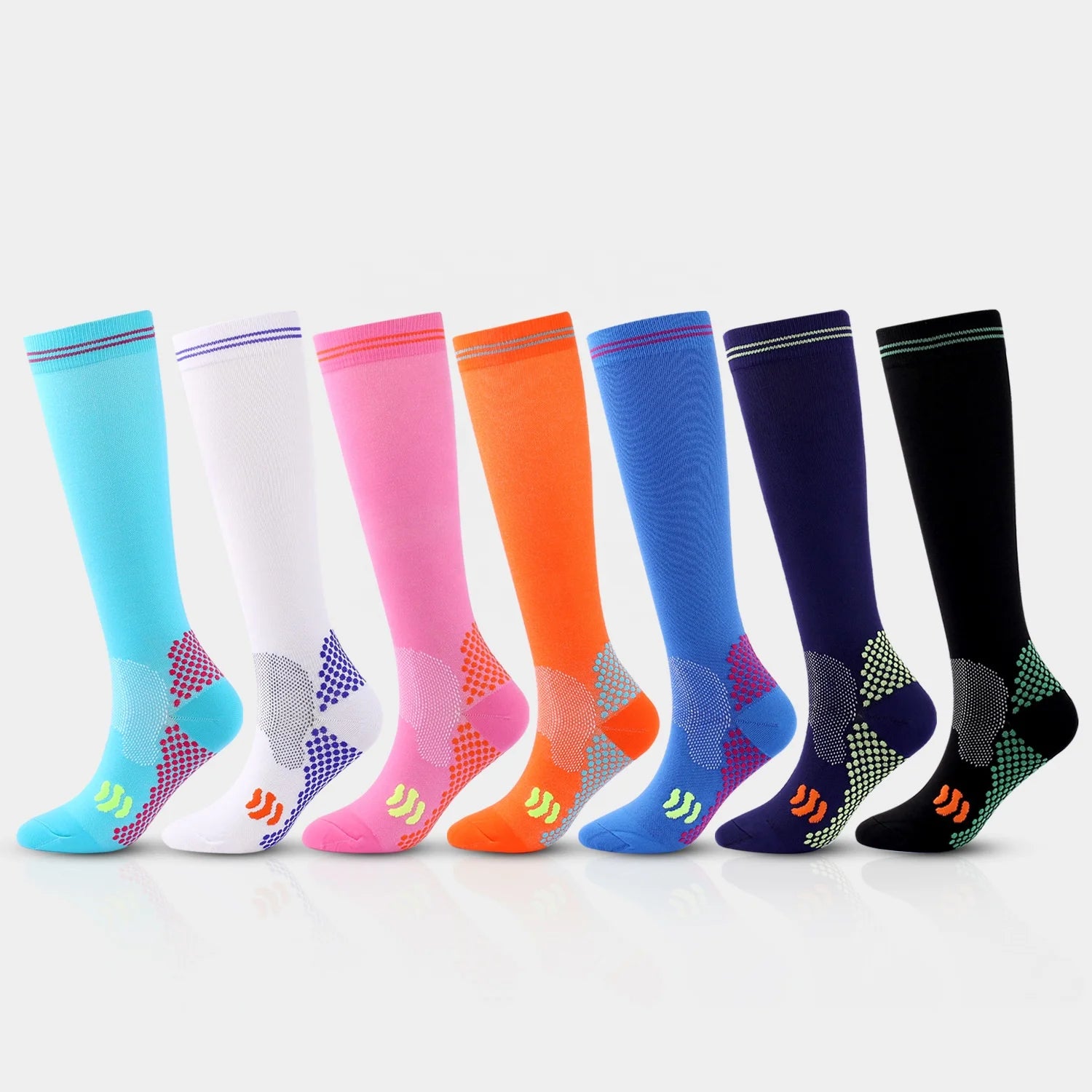 Sports Compression Socks Fitness Jump Rope Marathon Running Slim Leg Compression Stockings
