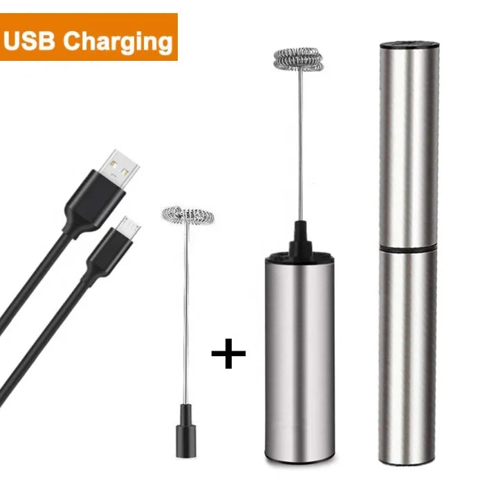 Kitchen Milk Forther USB Adjustable Stainless Steel Usb Milk Frother with Double Head