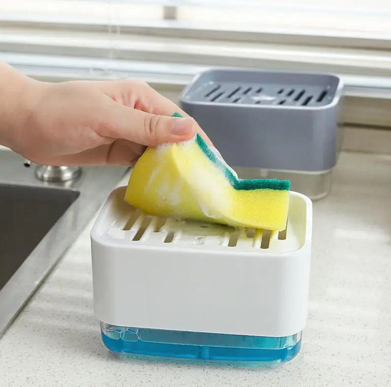 HOMEDEC Plastic White Automatic Soap Dispenser Desk Mount Drop Liquid Gel Pump Dispenser for Kitchen Cleaning