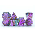 Yushun Custom 7pcs 16mm Sharp DND Polyhedral Resin Dice Set Colorful Sparkle TRPG Dragon Dungeon Table Game D&D Dice