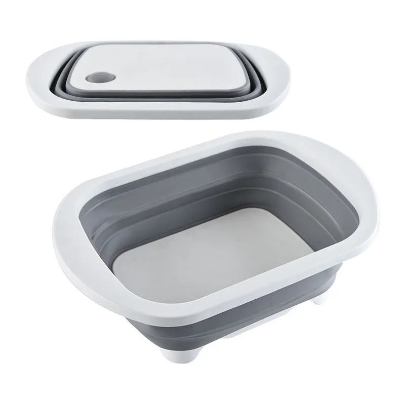Wholesale Premium Quality White Silicone+PP 2-in-1 Folding Collapsible Chopping Board 41x31cm 1.5cm Thick Dishwasher Safe Single