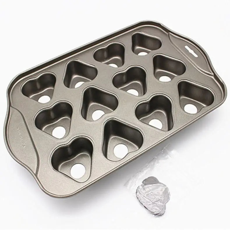 12 Cup Nonstick Mini Cheese Cake Pans With Removable Bottom Non-stick Carbon Steel Cake Pan