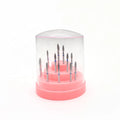 Pink Color 48 Holes Round Dental Burs Holder Block Case Plastic Box with Transparent Lid