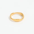 Joolim Jewelry Wholesale 18K Gold Plated Stainless Steel Waved Band Rings for Women