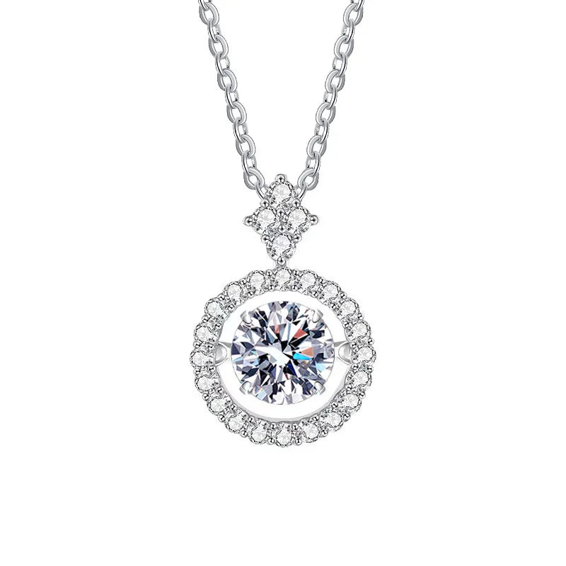 Wholesale Grade D 0.8ct Moissanite Necklaces 925 Sterling Silver Moissanite Diamond Jewelry Moissanite Necklace Women