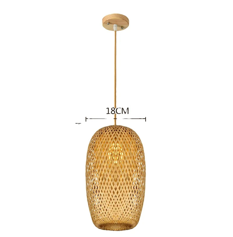 Natural Style Rattan Chandelier Lighting Fixtures Bamboo Pendant Lights Hand Knitted Weaving Hanging Lamp Restaurant Home Decor