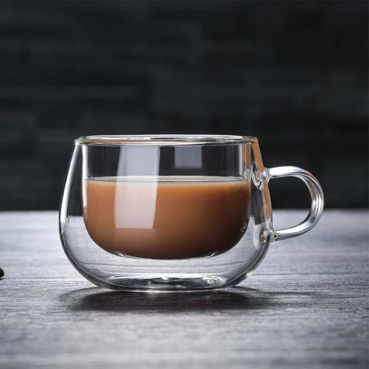 Eco-Friendly Transparent Borosilicate Double-Wall Glass 150ml Modern Coffee Cup Tea Cups & Saucers