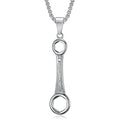 2024 Twinkle Simple Silver Spanner Necklaces Stainless Steel Monkey Wrench Women Men Jewelry Pendant Tool Necklace Wholesale