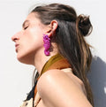 2023 Fashion Purple Gold Plated Huggie Crystal Animal Seahorse Stud Earring for Women Jewelry Gift Wholesale ZA Earrings