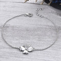 925 Sterling Silver Women Adjustable Rhodium Plating Four Clover Shape Chain Bracelet Flower Charm Bracelet